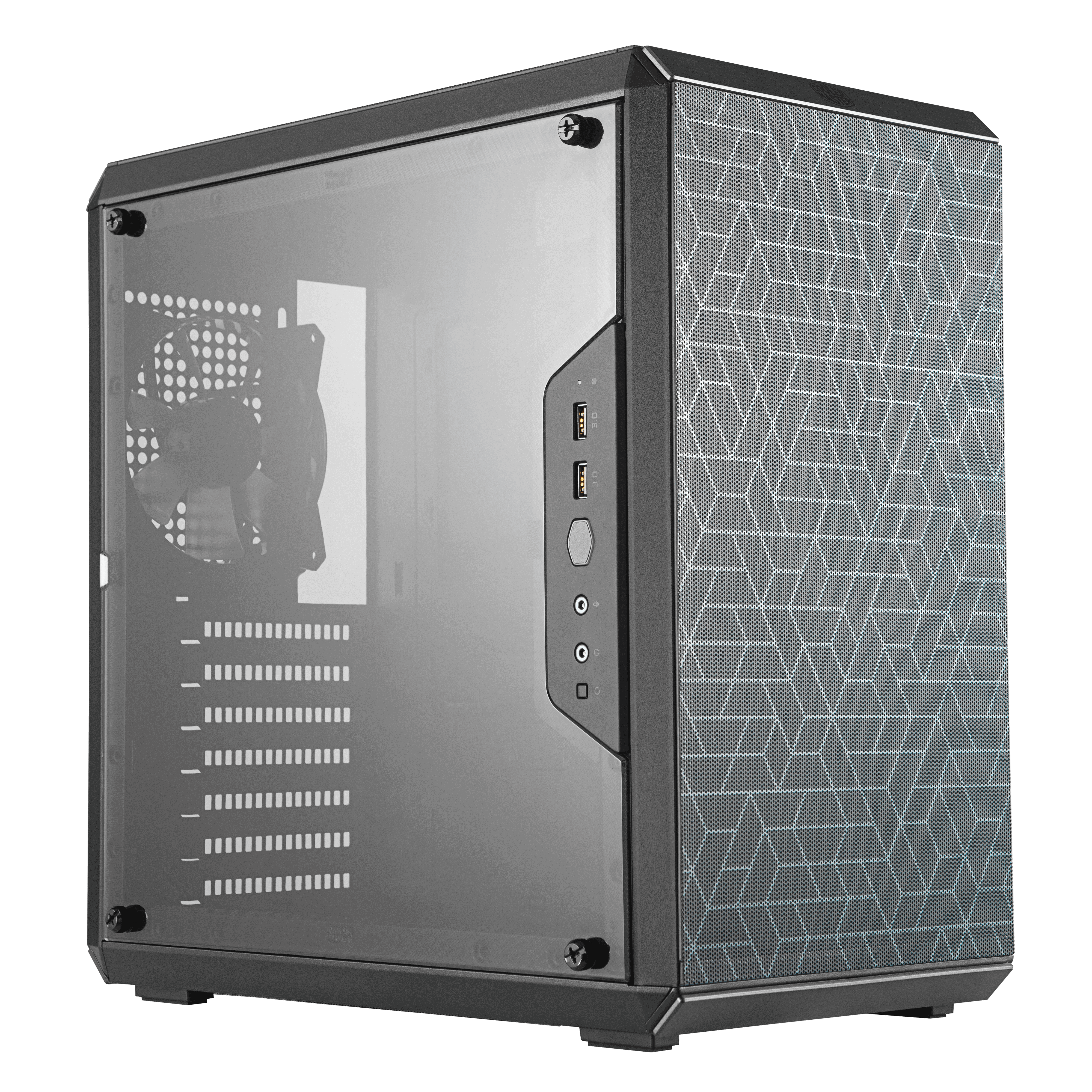 Fully Ventilated for Airflow Transparent Side Panel Cooler Master MasterBox Q500L Mini-Tower Standard ATX 