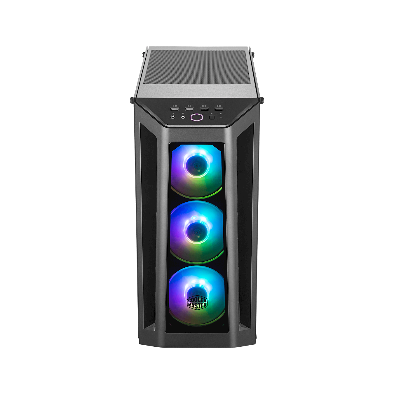 Cooler Master MasterBox MB530P Black ATX Mid-Tower with Three Tempered  Glass Panels, Front Side Mesh Intakes, Three 120mm ARGB Lighting Fans