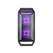 MasterBox Q300P Mini Tower Case - Two pre-installed 120mm RGB LED fans behind the front panel and RGB lighting at the top front can create an amazing lighting effect.