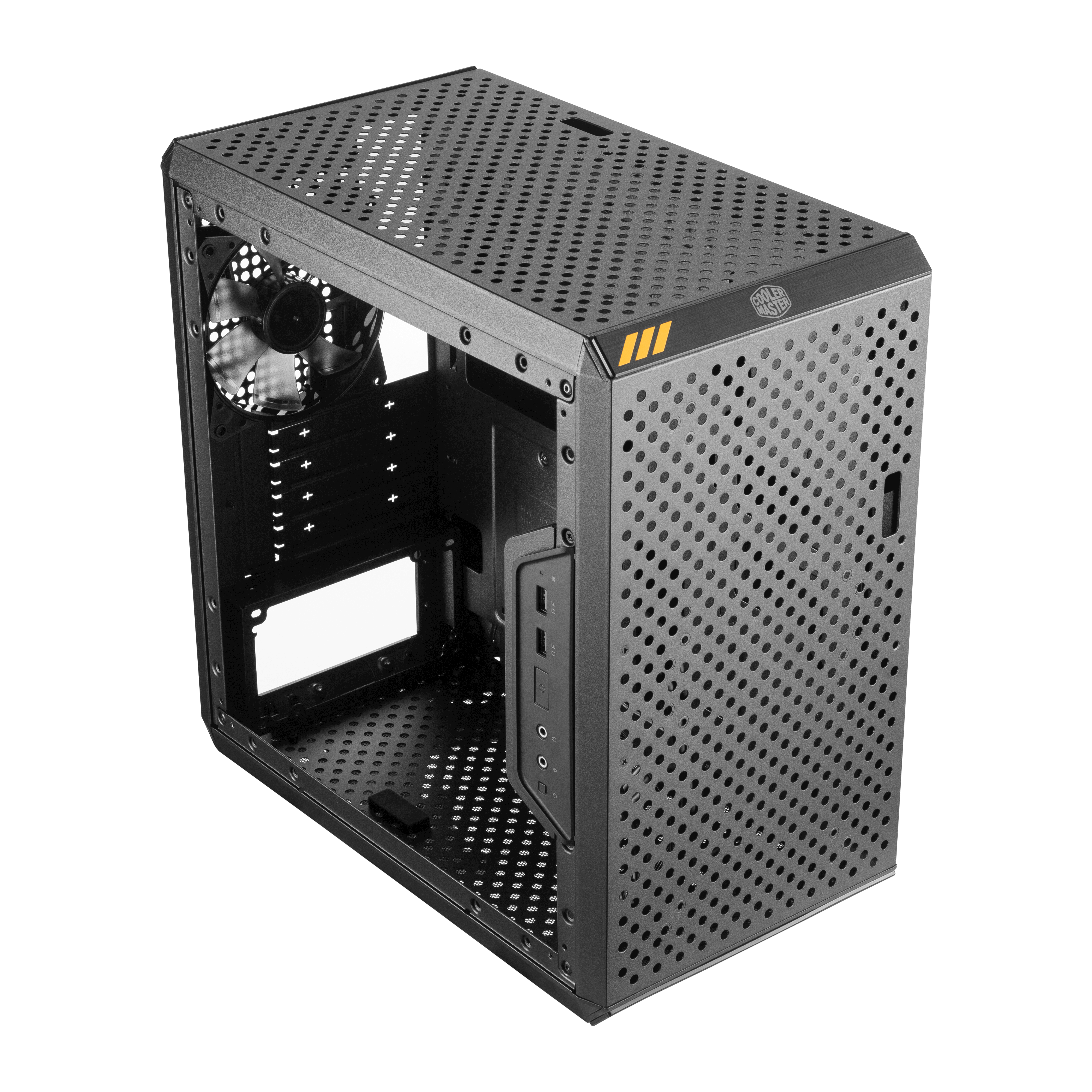 Adjustable I/O & Fully Ventilated for Airflow Transparent Acrylic Side Panel Cooler Master MasterBox Q300L TUF Gaming Alliance Edition mATX Tower w/TUF Aesthetic Design