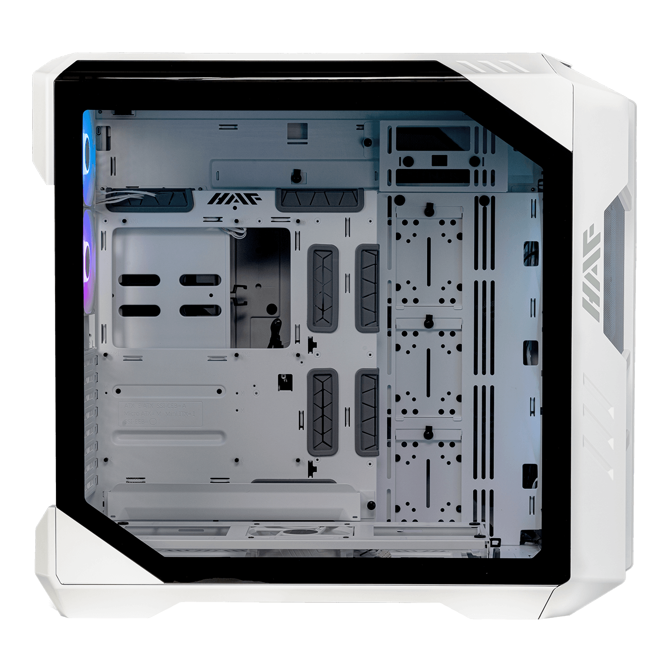 HAF 700 White - Side view with Tempered Glass windows