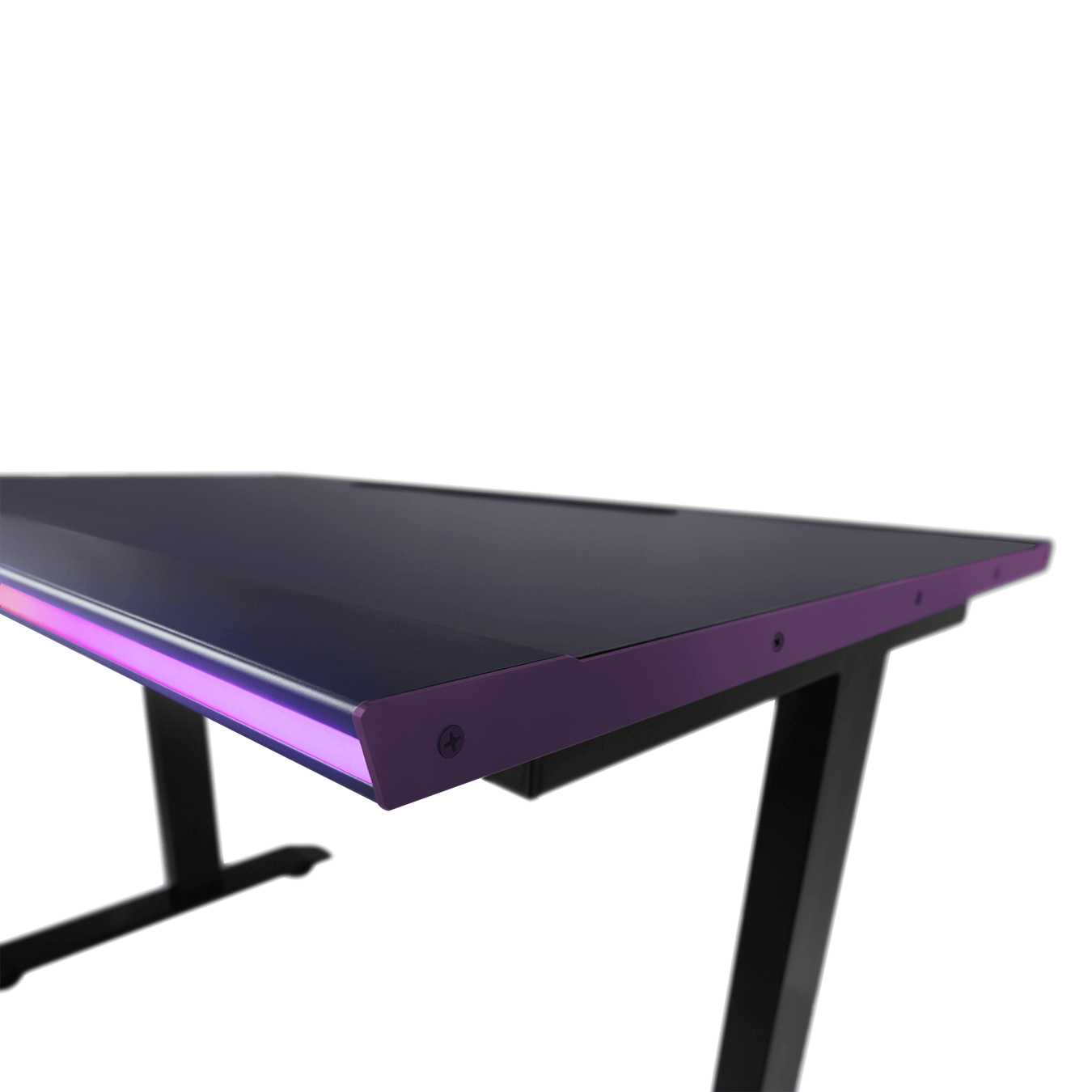 GD120 ARGB Gaming Desk - Close up shot 01 with RGB LED lights