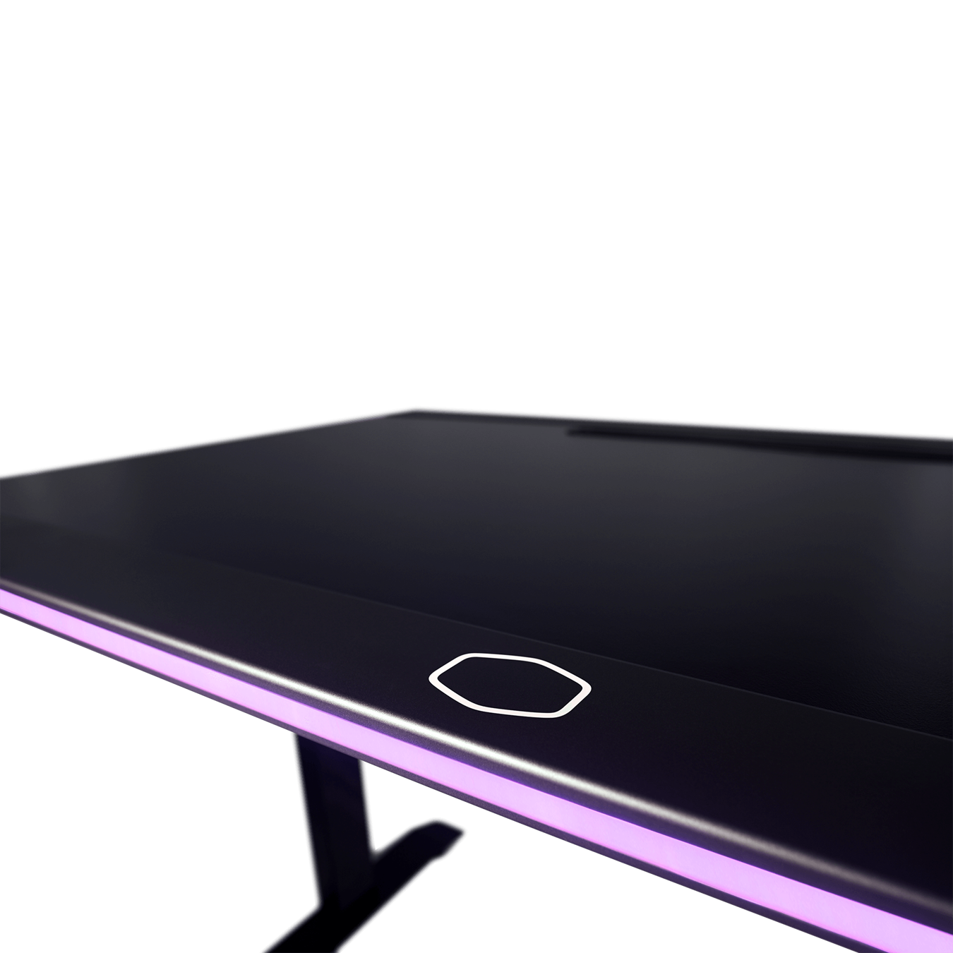 GD120 ARGB Gaming Desk - Close up shot 02 with purple LED lights