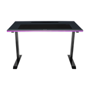 GD120 ARGB Gaming Desk - Tilt front view with purple LED lights