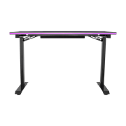 GD120 ARGB Gaming Desk - Front view with purple LED lights