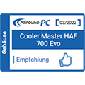 HAF 700 EVO gets "Empfehlung" awards from Allround-PC