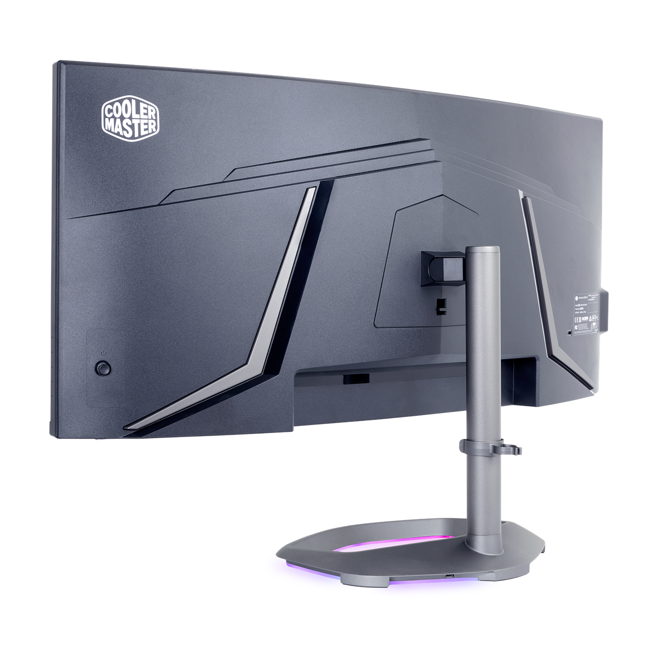 GM34-CWQ ARGB 34" Curved Gaming Monitor - Using the MasterPlus+ app, you can fully customize the ARGB lighting built into the Halo stand.