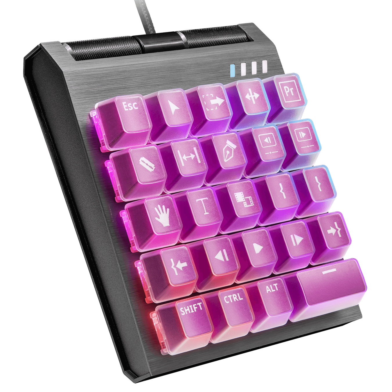 Control Pad Extra Keycap Sets - Premiere Pro Set - 45 Degree Angle View
