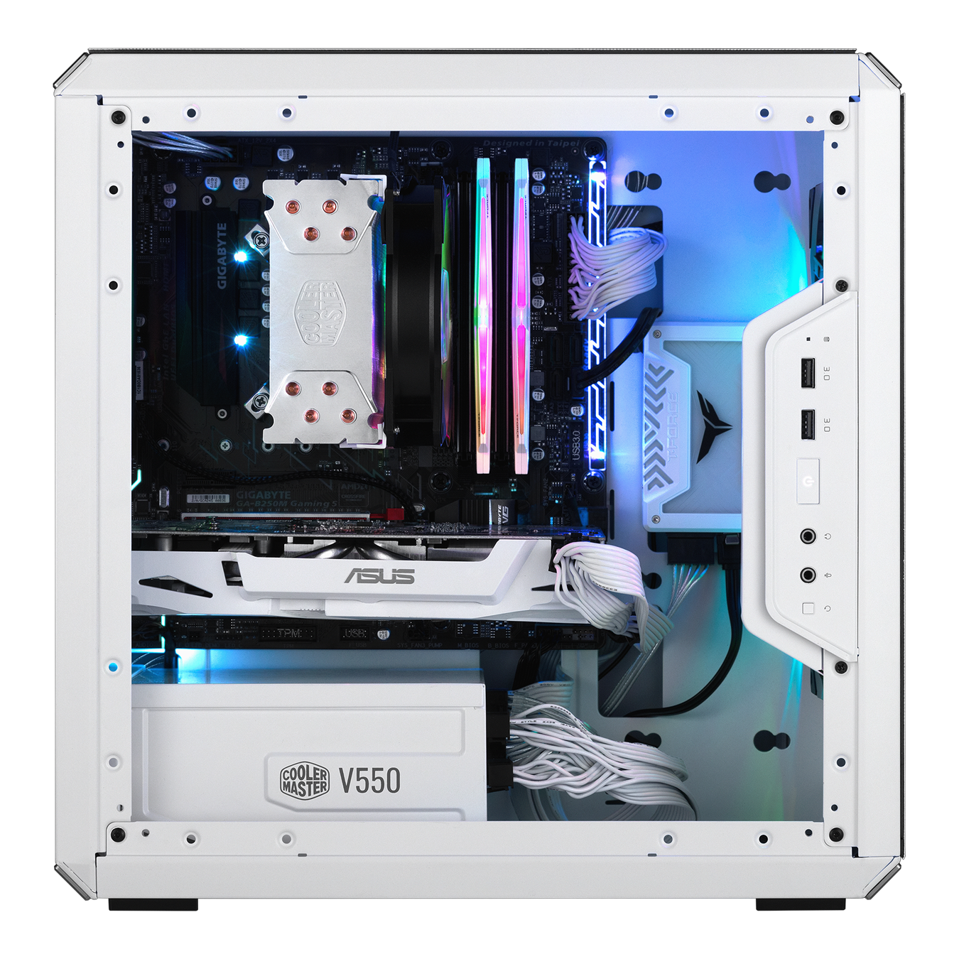 MasterBox Q300L White - Clean Routing Space