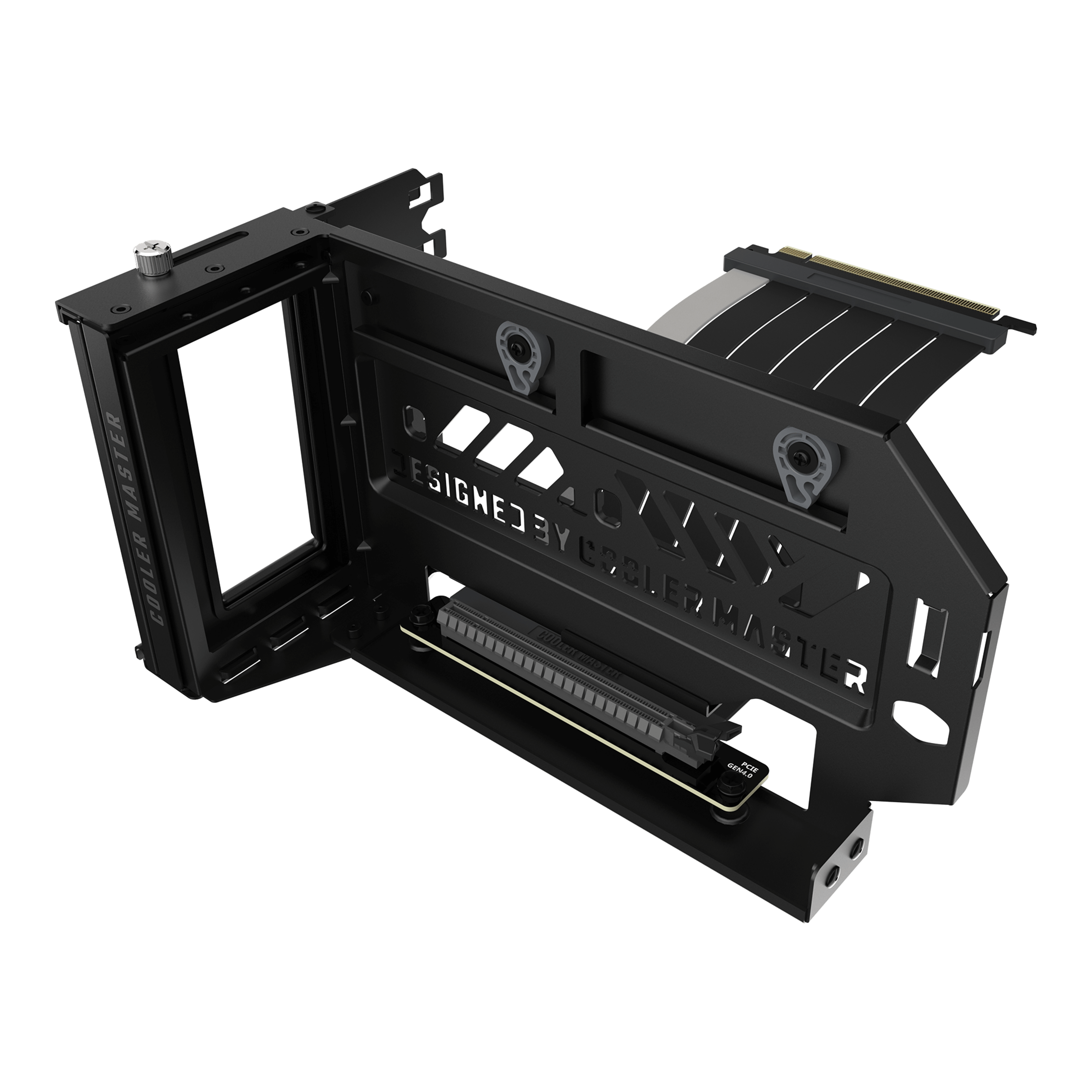Cooler Master Kit Support GPU Vertical V3, pour Boîtiers PC E-ATX/ATX/mATX  & Appareils PCI-E 4.0, Support Modulaire Ajustable pour Carte Graphique,  Acier SGCC Épais, Riser Cable 165mm Inclus - Noir : 