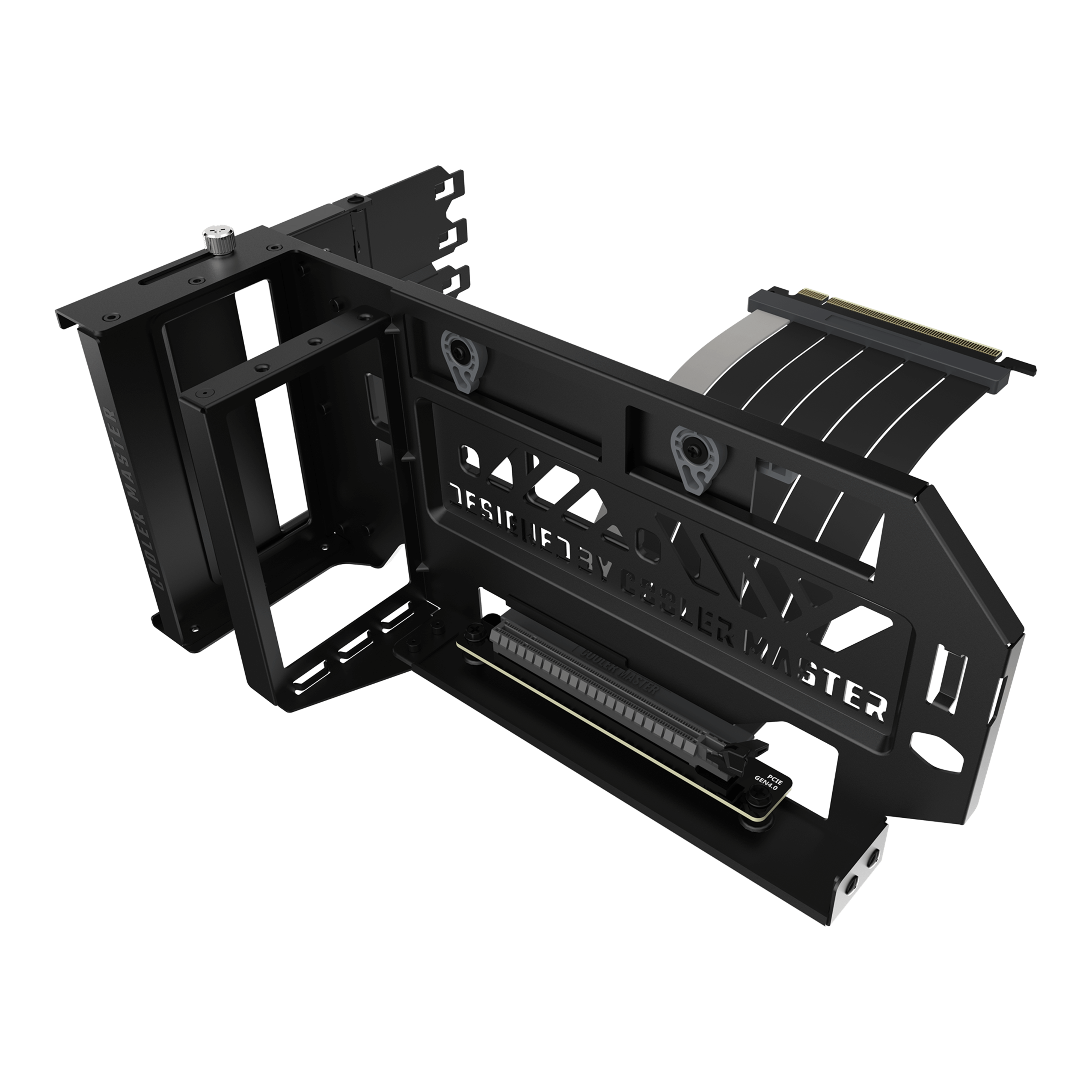 Cooler Master Kit Support GPU Vertical Universel V2 - Pour Châssis ATX &  PCI-E 3.0, Support Modulaire pour Cartes Vidéo, Cable Riser V2 165mm  Inclus, Support Acier SGCC Épais & Robuste, Noir 