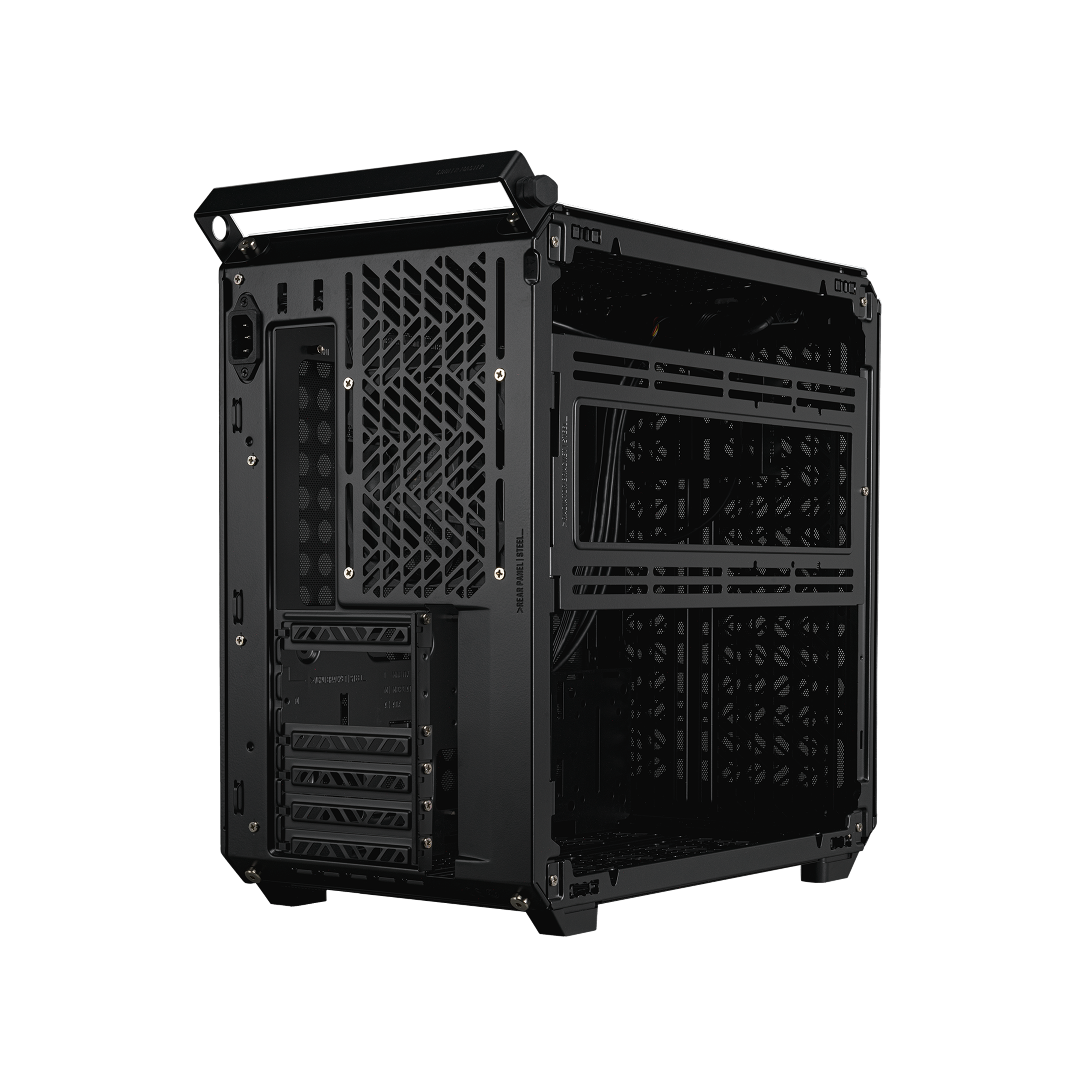Cooler Master QUBE 500 Flatpack Black Small High Airflow Mid-Tower ATX  Customizable Gaming PC Case, Tempered Glass, Vertical GPU Mount, USB-C,  Carrying Handle, Gem Mini (Q500-KGNN-S00) 