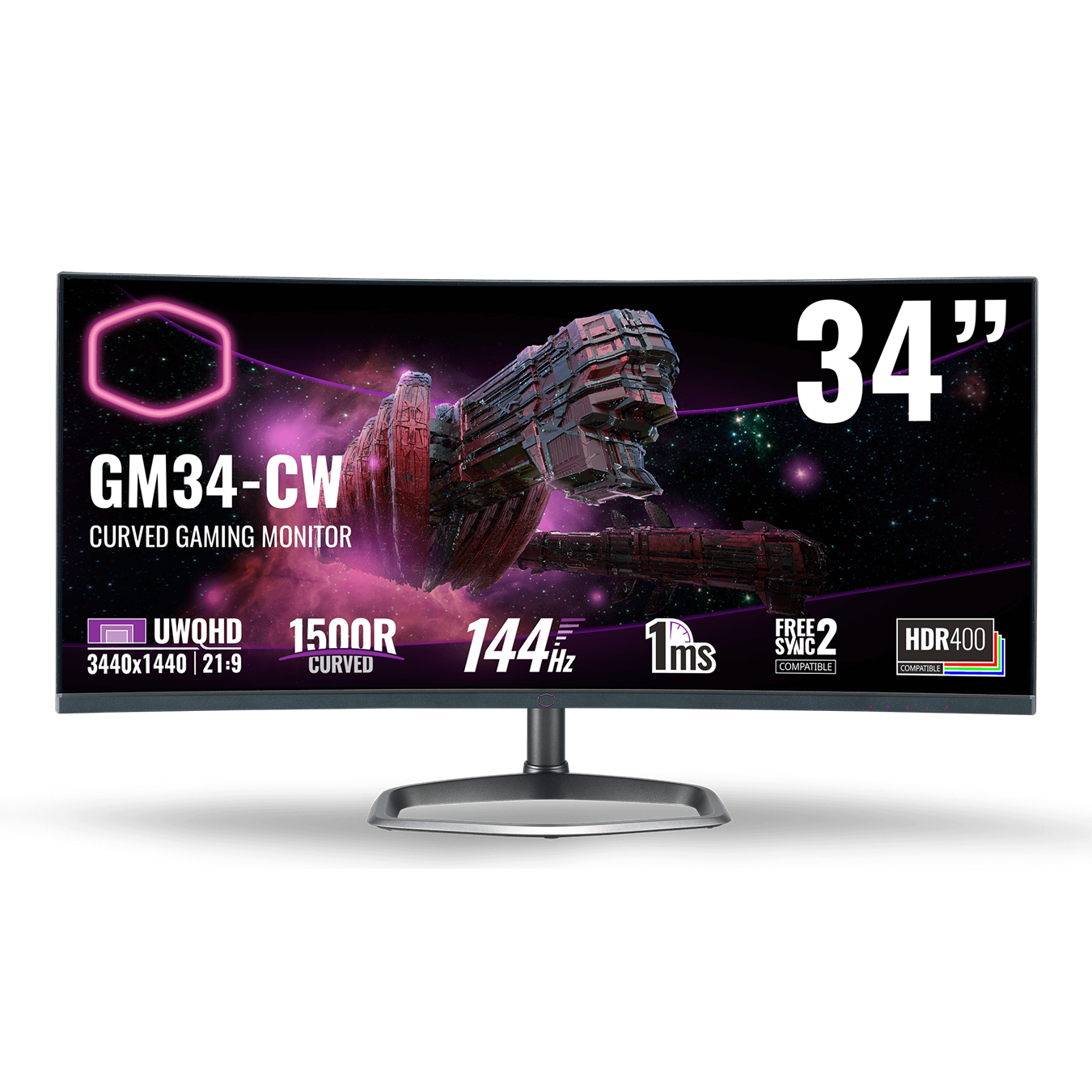 GM34-CW is designed for gamers who are not willing to compromise their experience in both the gaming competency and the beauty of game scenes by offering the dedicated game mode with FreeSync and HDR on simultaneously.