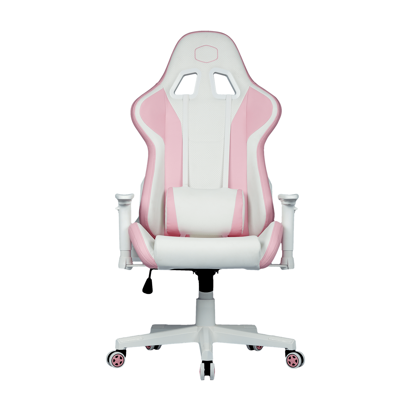 Caliber R1S Rose White Edition Gaming Chair - Front angle view