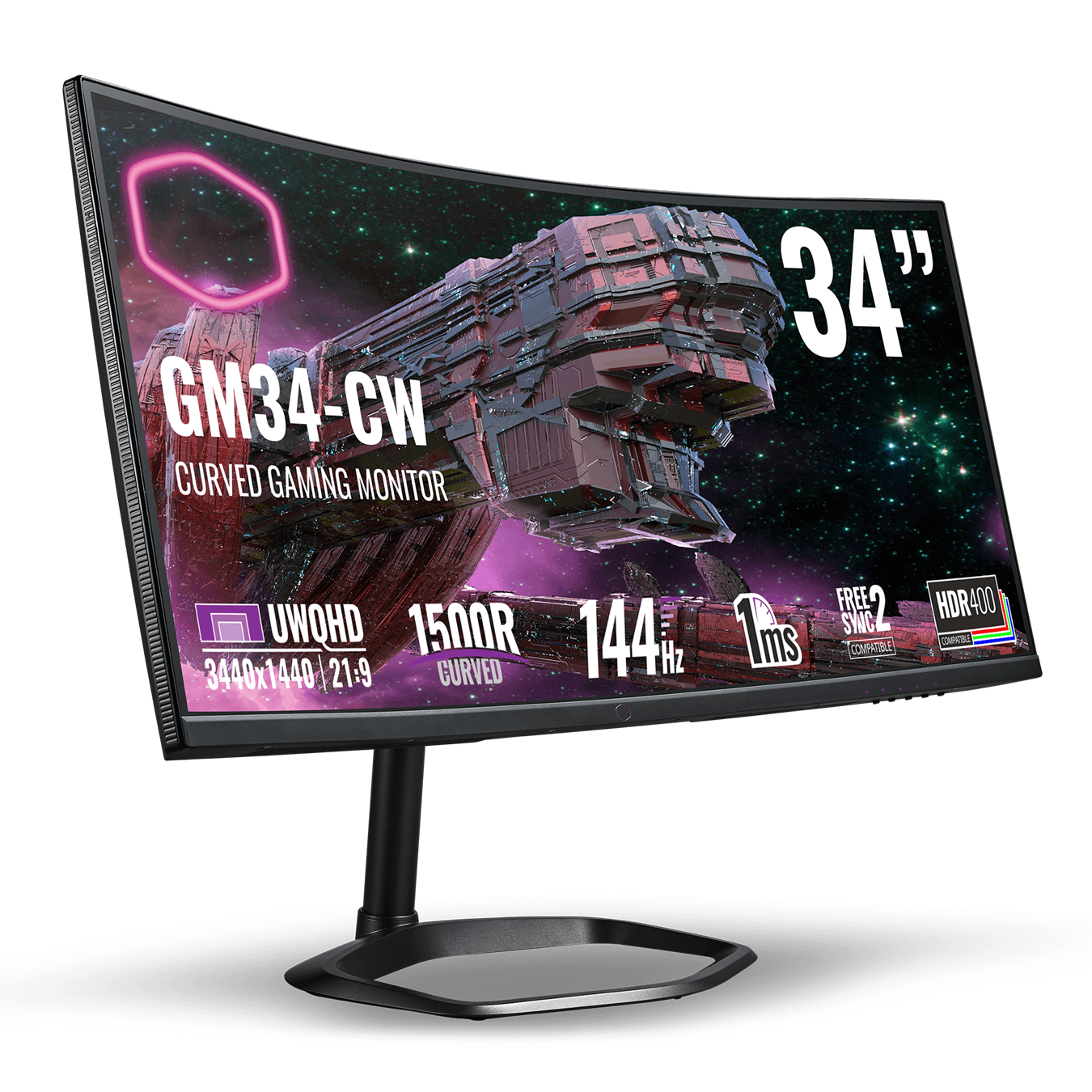 GM34-CW is designed for users to have an awesomely smooth gameplay experience with maximized display quality of game scenes. 