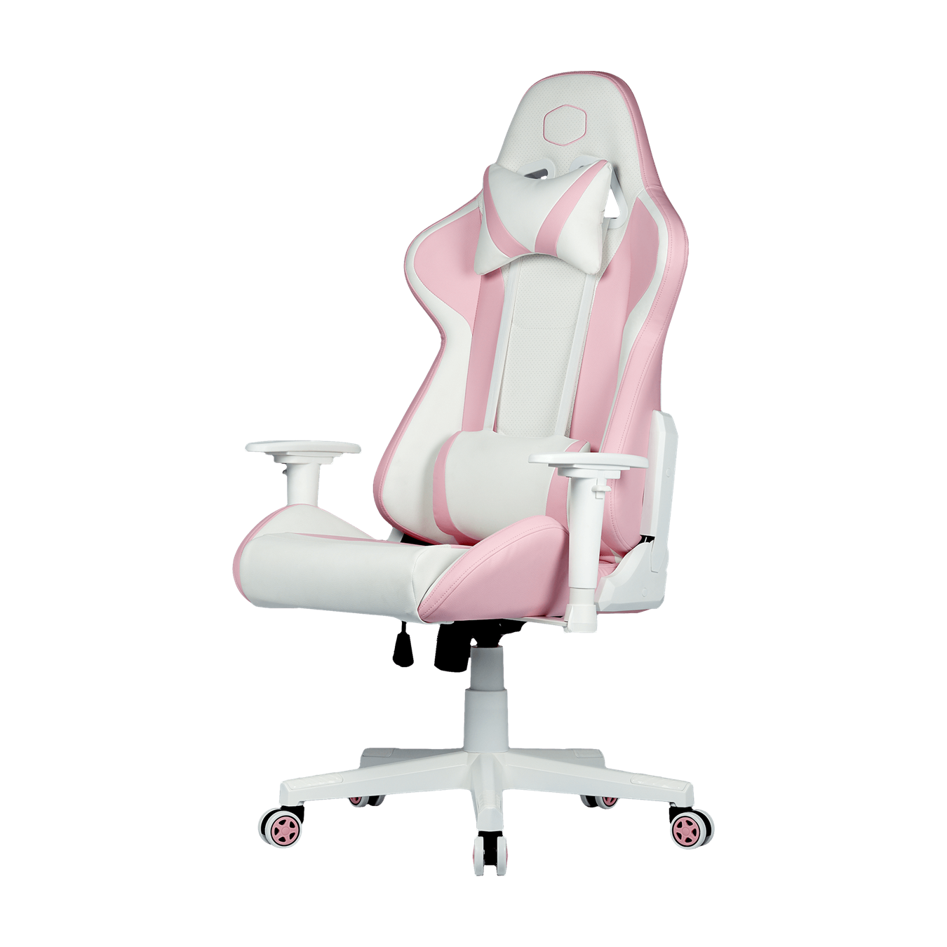 Caliber R1S Rose White Edition Gaming Chair - The headrest and lumbar pillow will provide you with the best level of comfort to reduce back pain and alleviate neck strain.