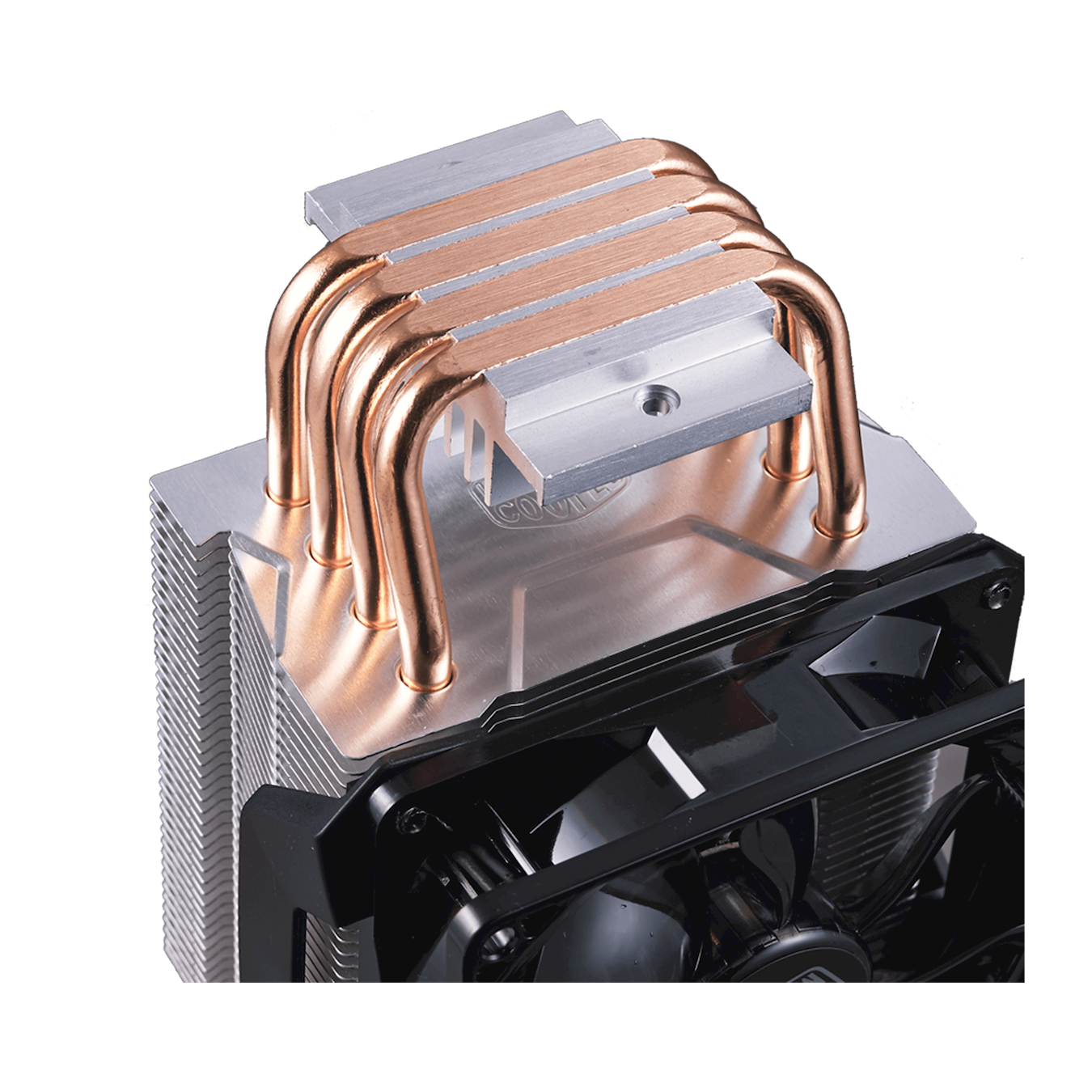 Stacked fin array ensures minimum airflow resistance allowing cooler air into the heatsink.