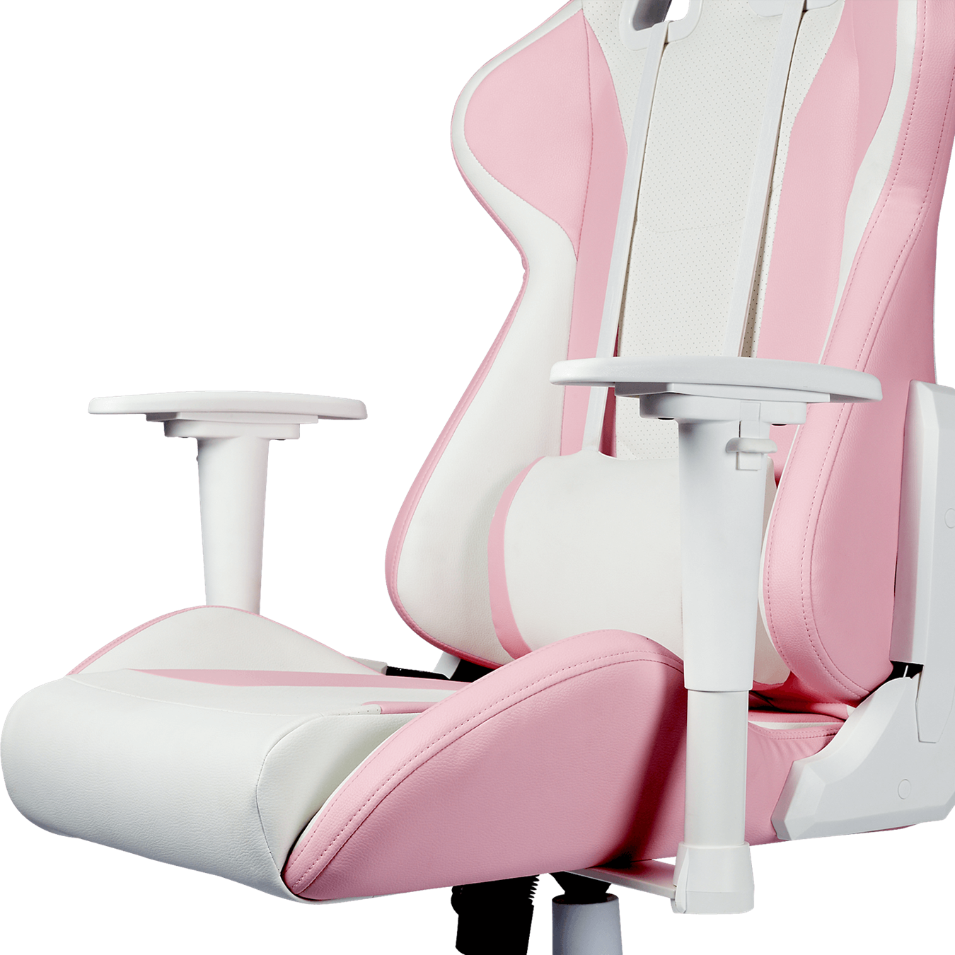 Caliber R1S Rose White Edition Gaming Chair - The perfect combo to help alleviate neck strain and support your lower back.