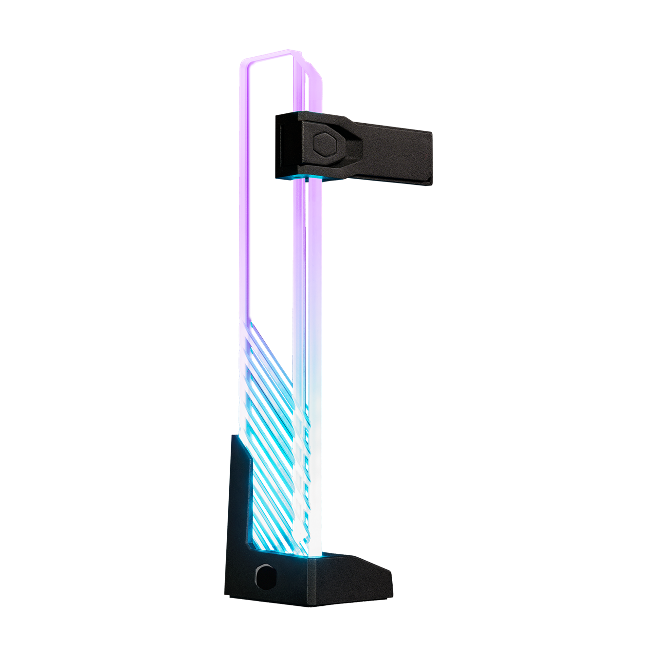 The MasterAccessoryARGB GPU Support Bracket utilizes the strength and aesthetic of tempered glass in completely new ways.
