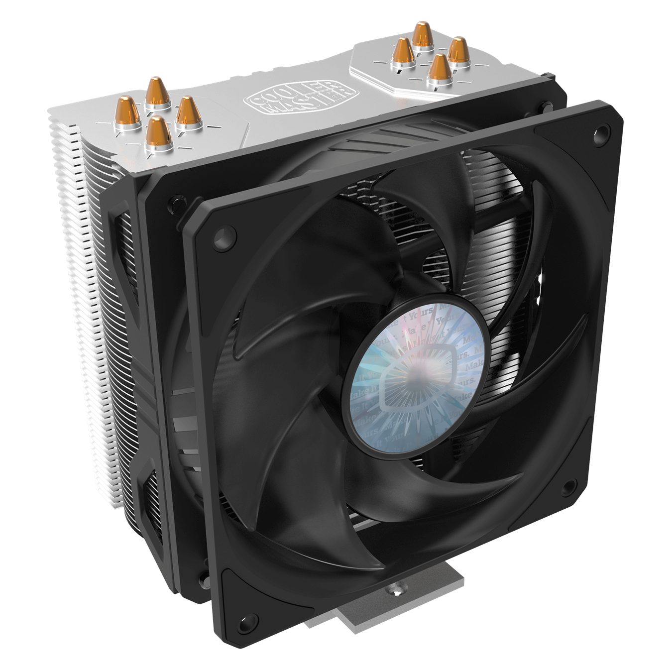 Hyper 212 EVO V2 - Positioned in a 45-degree angle and surrounding the heatpipe