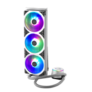 This all-in-one liquid cooler comes with Addressable RGB LED lighting design on the pump and fans that is certified to sync with Motherboard RGB software or controlled by our controller
