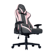 Caliber R1S Rose Grey Edition Gaming Chair - Front view of 45 degree angle