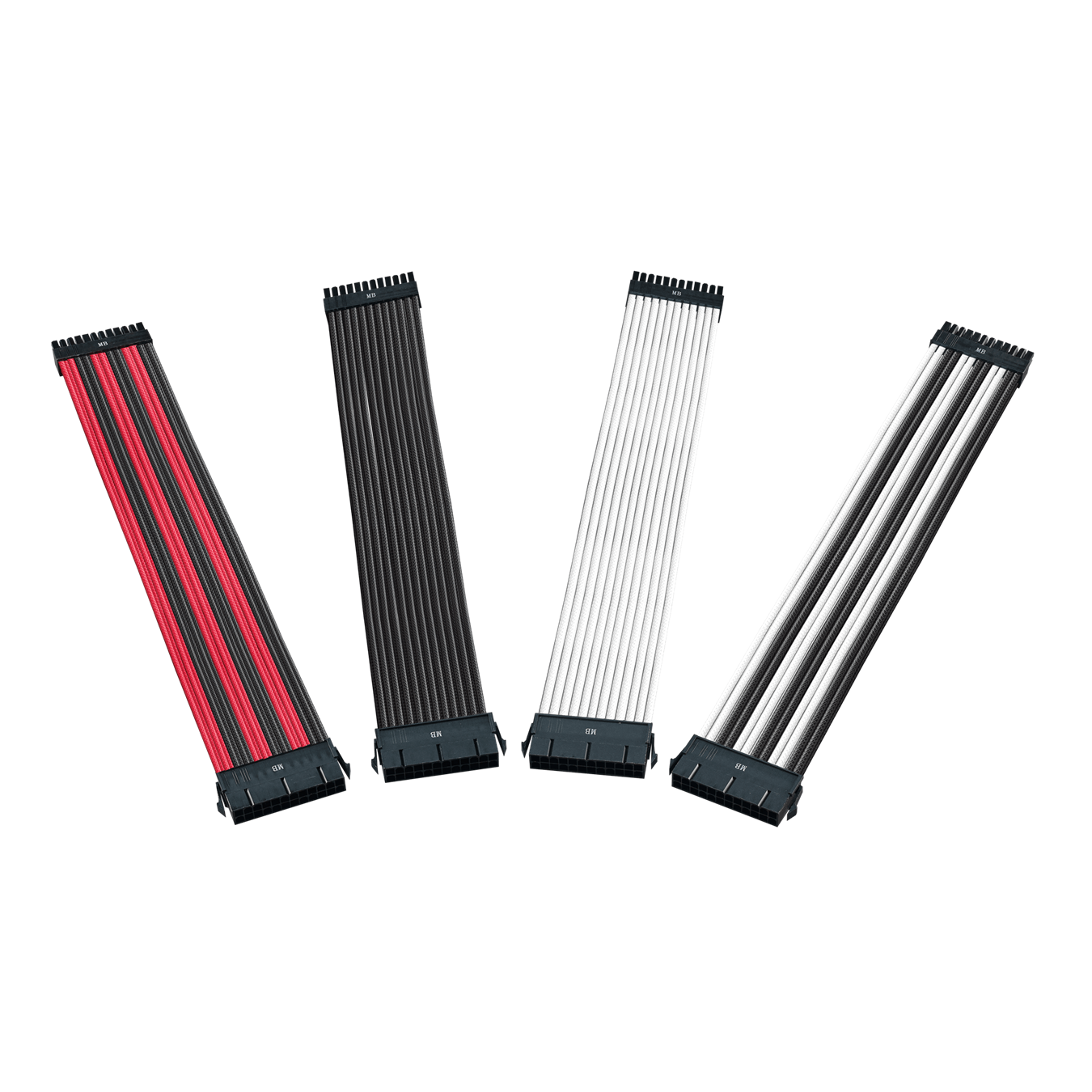 The Colored Extension Cable Kit currently comes in 4 available color options : Black / White / White & Black / Red & Black.