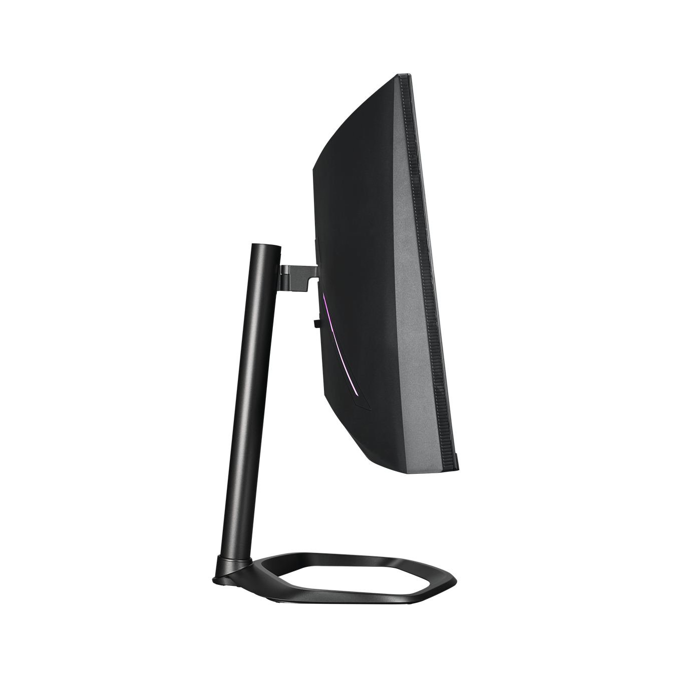 GM34-CW Gaming Monitor - supports up to 100mm of height adjustment and 15 degrees tilt.