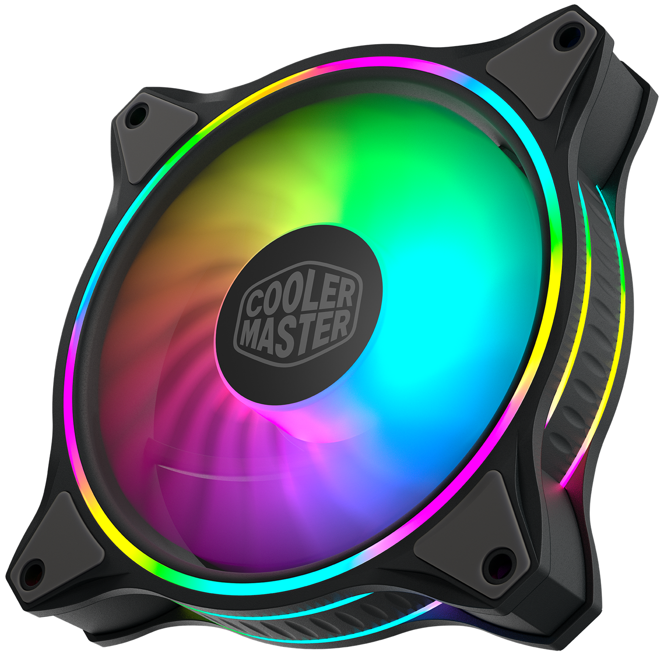 4-Pin 12 V PWM Static Pressure for Computer Case & Flüssigkeit MF120 Halo Absorbing Rubber Pads Cooler Master MasterFan MF120 Halo Duo-Ring Addressable RGB Lighting 120 mm Fan 