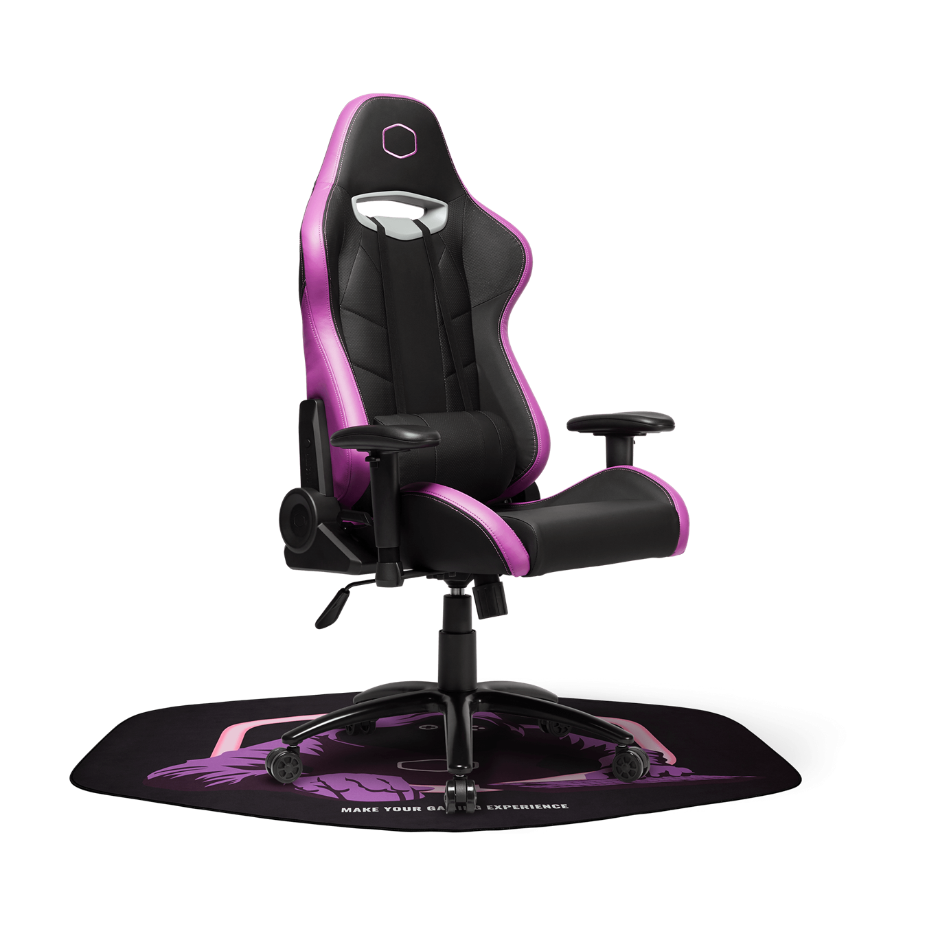FM510 Gaming Chair Floor Mat -  With Cooler Master Mystery Gamer/Halo, and the iconic vibrant halo design on a durable 3mm thickness of 100% natural rubber, you get the comfort for your feet while having the cool graphic to highlight your room deco.