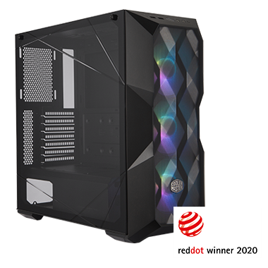 E-ATX up to 10.5 Three 120mm ARGB Lighting Fans Cooler Master MasterBox TD500 Mesh Airflow ATX Mid-Tower with Polygonal Mesh Front Panel Crystalline Tempered Glass