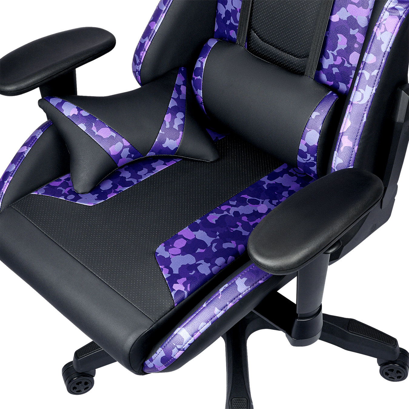 Caliber R1S CAMO Gaming Chair - The headrest and lumbar pillow will provide you with the best level of comfort to reduce back pain and alleviate neck strain.