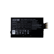 MasterWatt Lite 230V 400W ATX PSU - side angle view / label