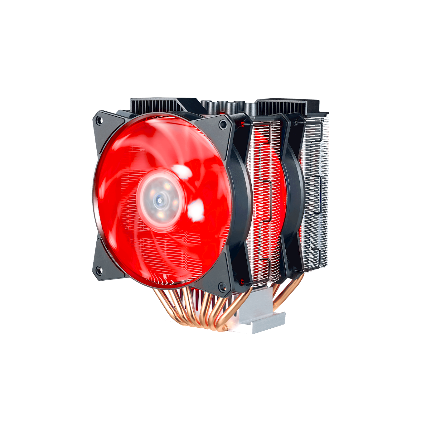 With two MasterFan MF120R RGB fans, the MasterAir MA620P is ready for more than 16.7 million color options and tons of fun effects.