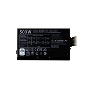 MasterWatt Lite 230V 500W ATX PSU - side angle view / label