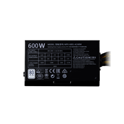 MasterWatt Lite 230V 600W ATX PSU - side angle view / label