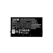 MasterWatt Lite 500 Full Modular ATX PSU - side angle view / label