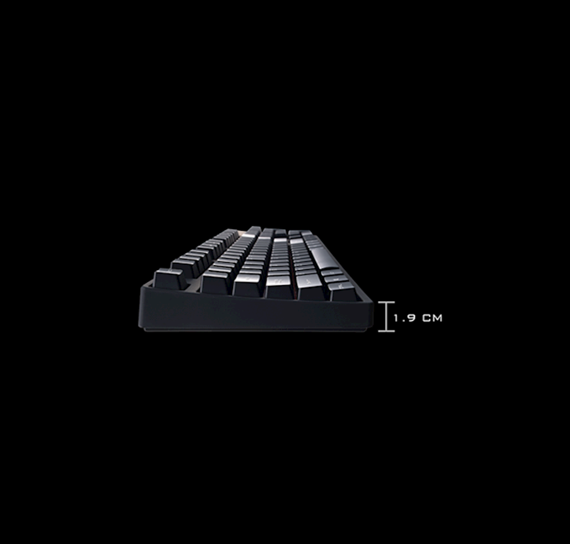 Slim keyboard body- ergonomic typing angles