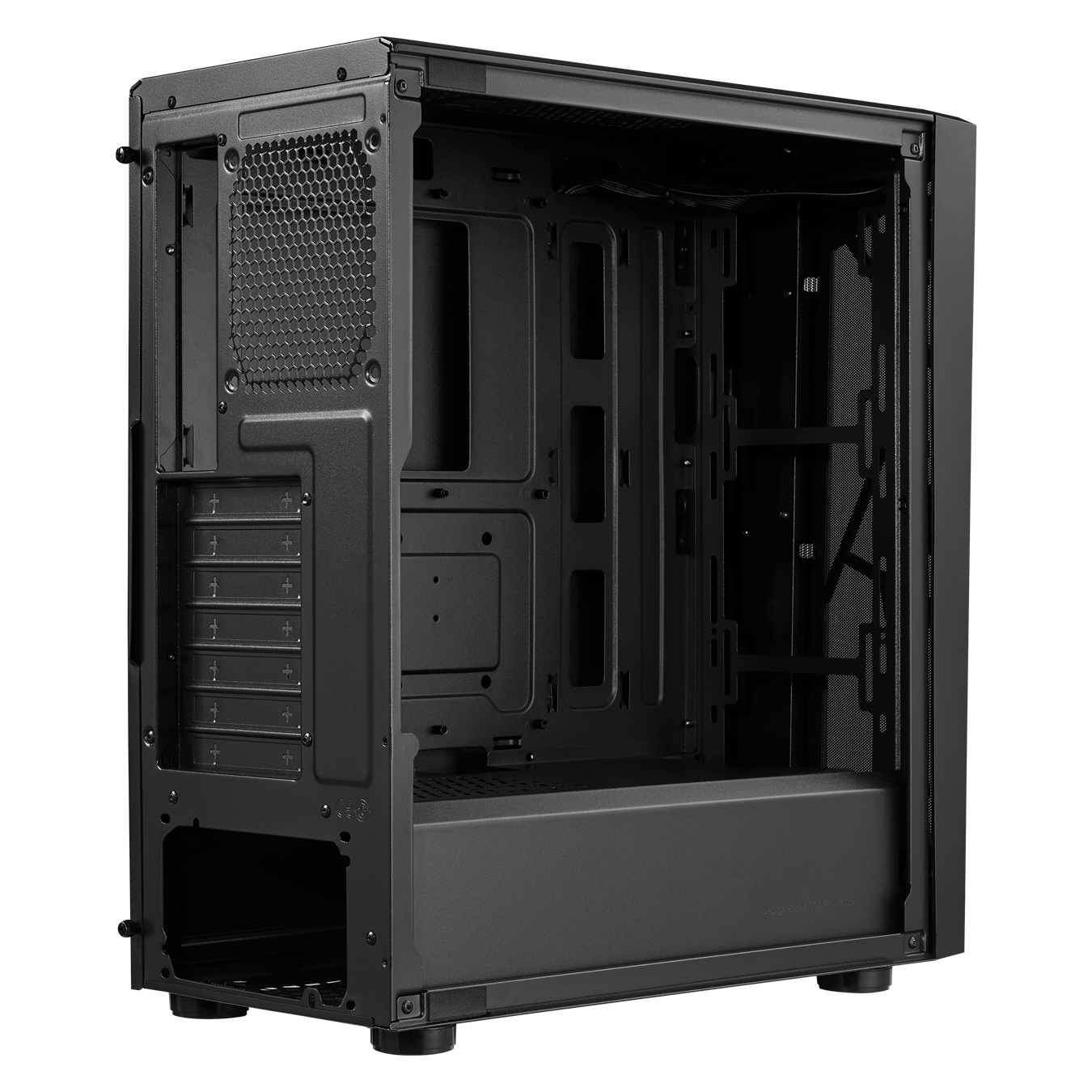 CMP 510 Mid Tower PC Case - the PSU cover is ventilated on top of the power supply location