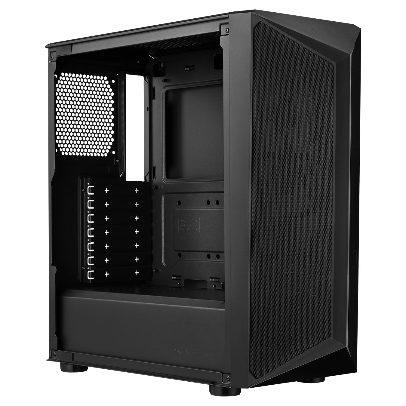 CMP 510 Mid Tower PC Case - full Black Coating & PSU Cover